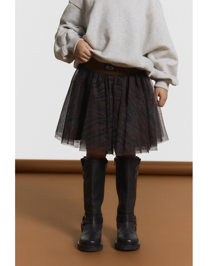 Alix the Label Woven Tiger Tule Skirt Animal