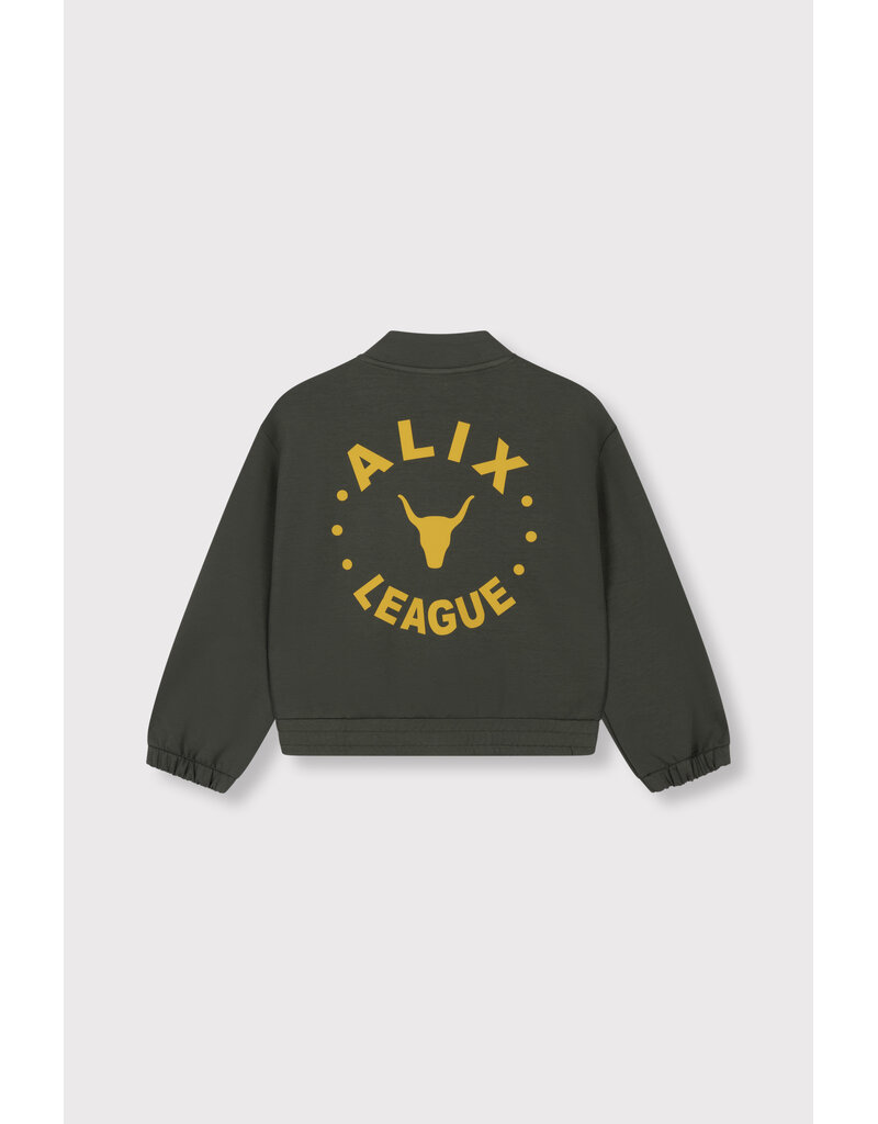 Alix the Label Knitted Zip Cardigan Army