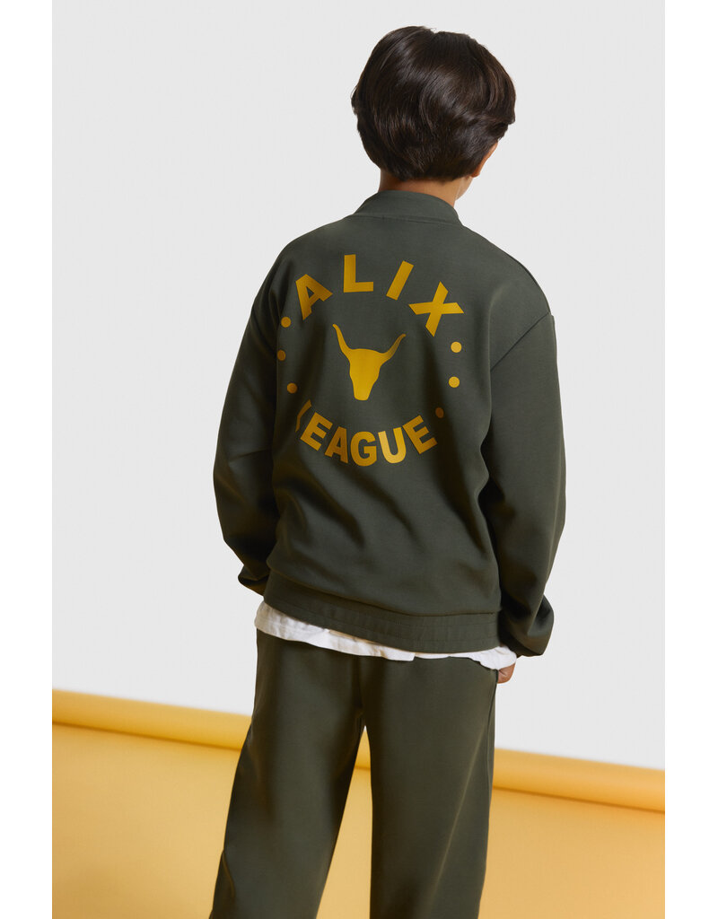 Alix the Label Knitted Zip Cardigan Army