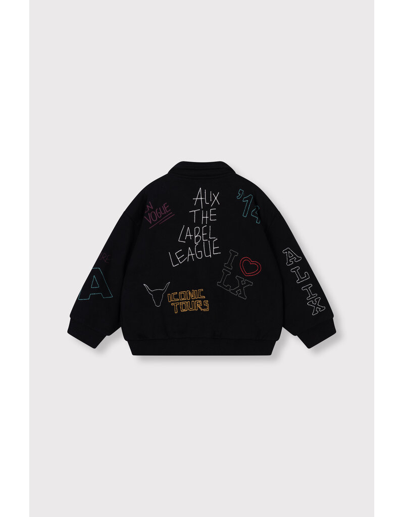 Alix the Label Knitted Patches Jacket Black