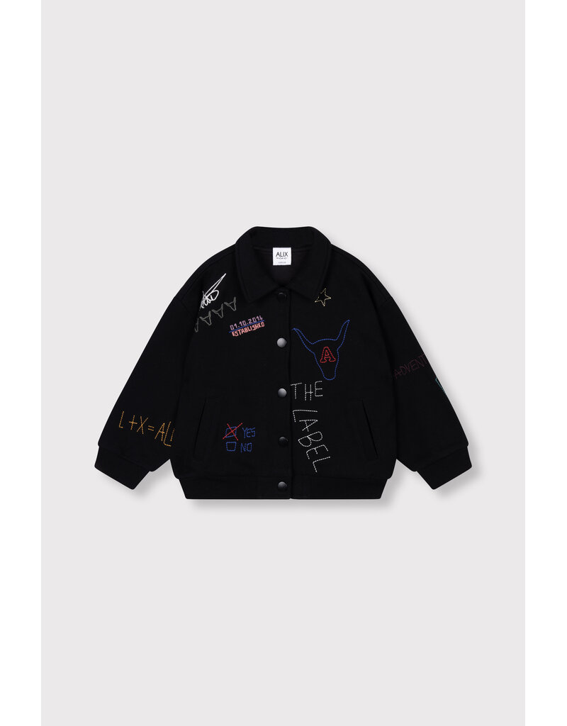 Alix the Label Knitted Patches Jacket Black