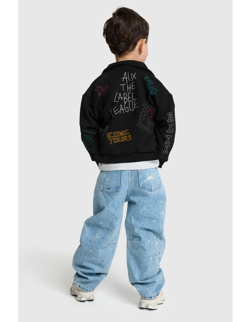 Alix the Label Knitted Patches Jacket Black