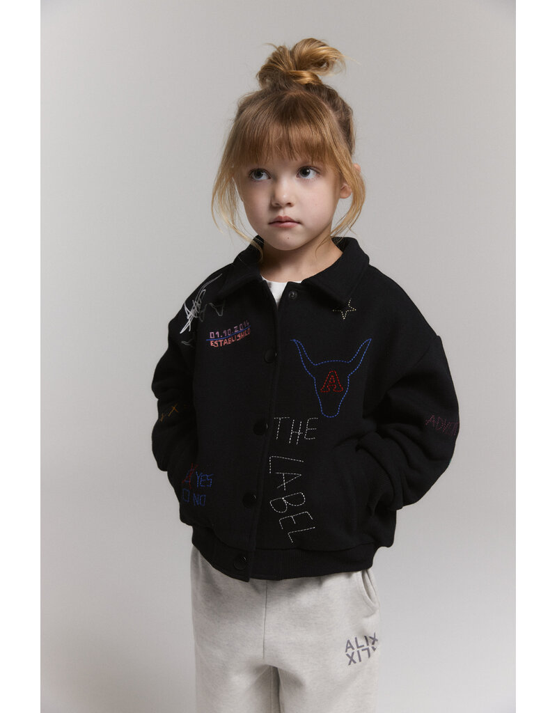 Alix the Label Knitted Patches Jacket Black