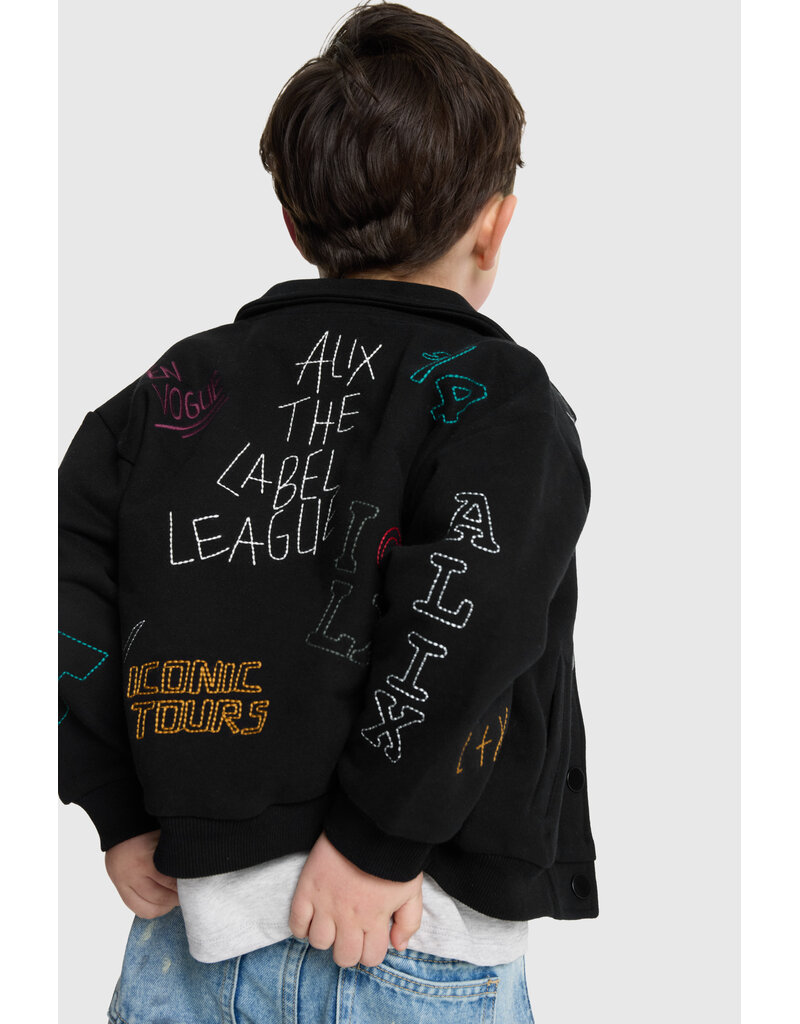 Alix the Label Knitted Patches Jacket Black