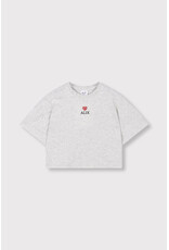 Alix the Label Knitted Batwing T-Shirt Light Grey Melange