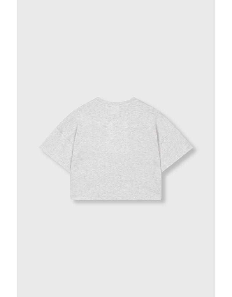 Alix the Label Knitted Batwing T-Shirt Light Grey Melange