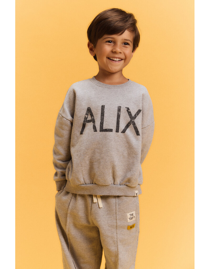 Alix the Label Knitted World Tour Sweater Soft Grey Melange