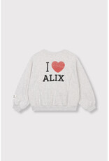 Alix the Label Knitted Batwing Sweater Light Grey Melange