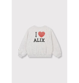 Alix the Label Knitted Batwing Sweater Light Grey Melange