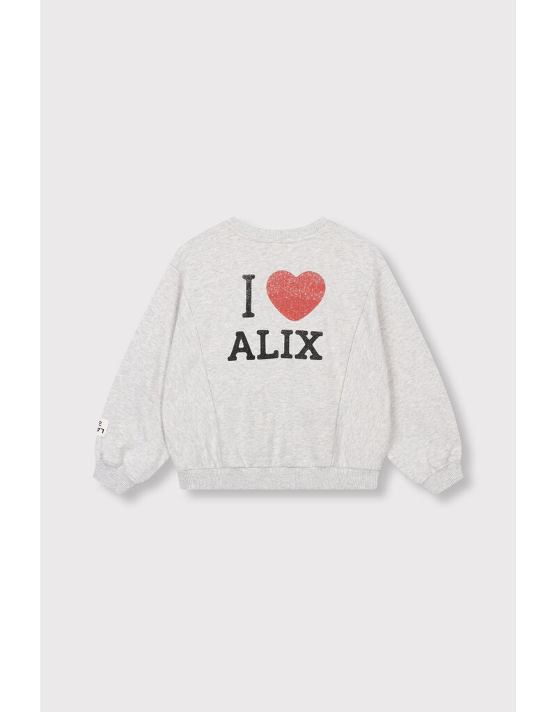 Alix the Label Knitted Batwing Sweater Light Grey Melange