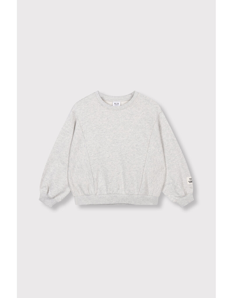 Alix the Label Knitted Batwing Sweater Light Grey Melange