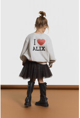 Alix the Label Knitted Batwing Sweater Light Grey Melange