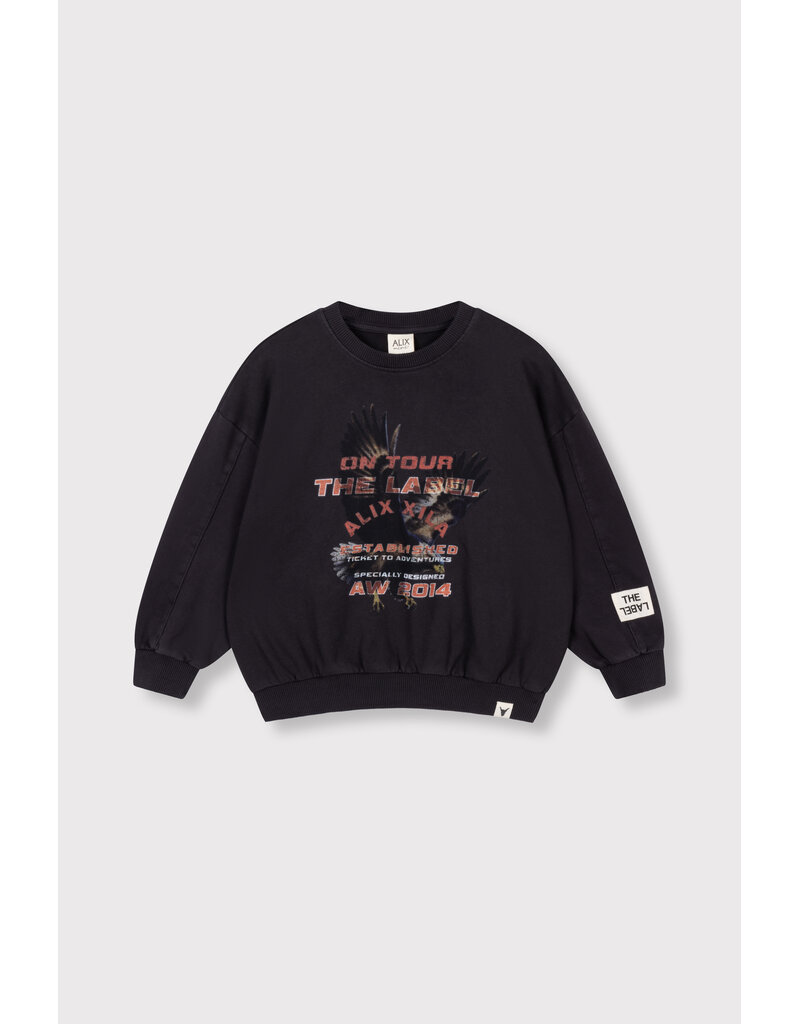 Alix the Label Knitted Eagle Sweater Charcoal Grey
