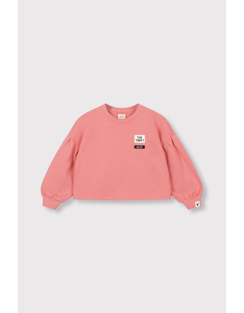 Alix the Label Knitted Cropped Sweater Bright Coral