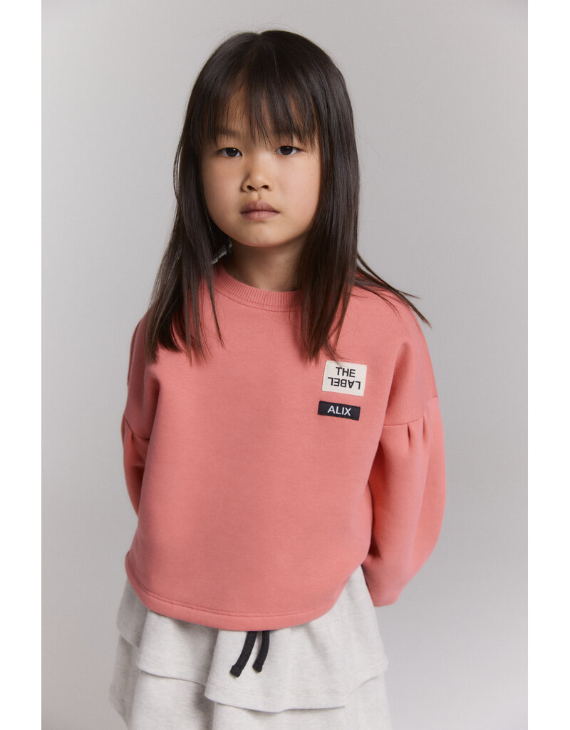 Alix the Label Knitted Cropped Sweater Bright Coral