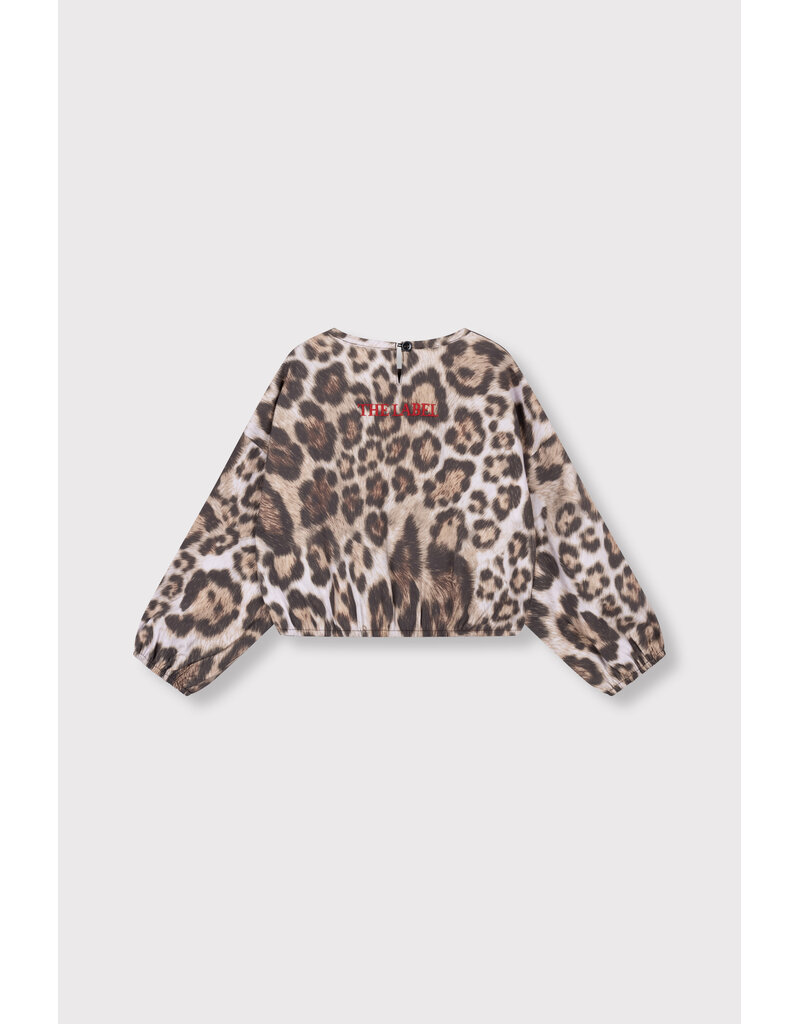 Alix the Label Woven Jaguar Cropped Sweater Animal