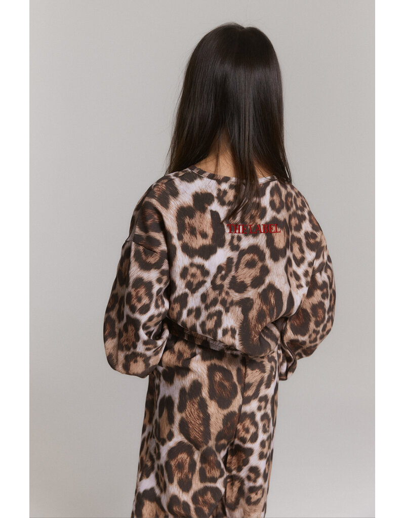 Alix the Label Woven Jaguar Cropped Sweater Animal