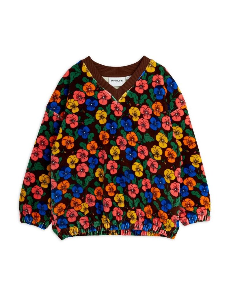 Mini Rodini Violas aop velour sweatshirt multi