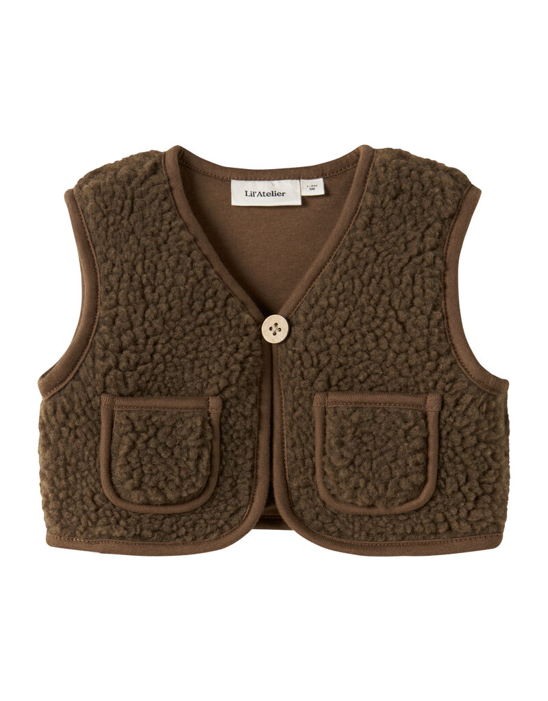 Lil' Atelier Jono Sherpa Vest Teak