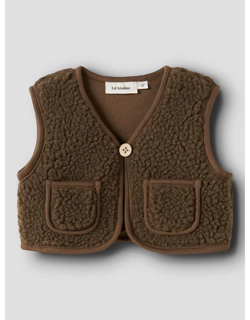 Lil' Atelier Jono Sherpa Vest Teak