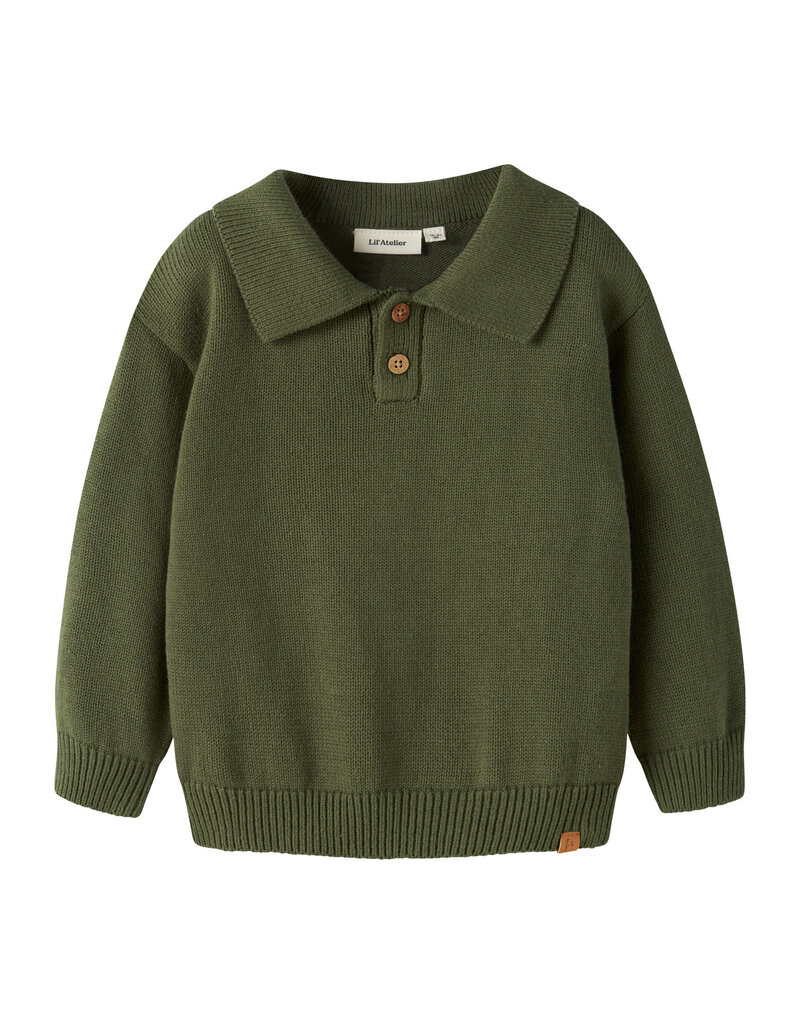 Lil' Atelier Olo Knit Polo Cypress