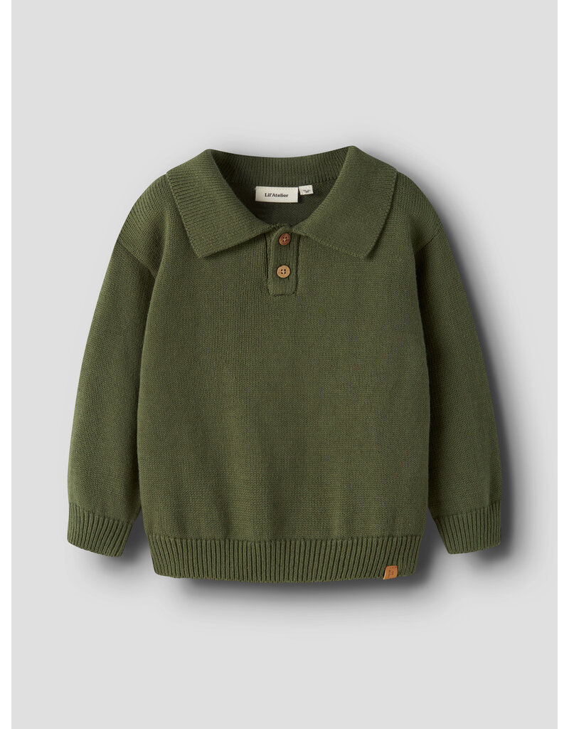 Lil' Atelier Olo Knit Polo Cypress