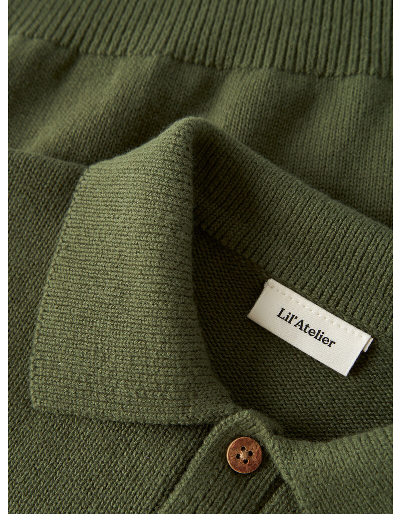Lil' Atelier Olo Knit Polo Cypress