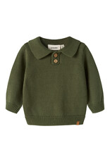 Lil' Atelier Olo Knit Polo Baby Cypress