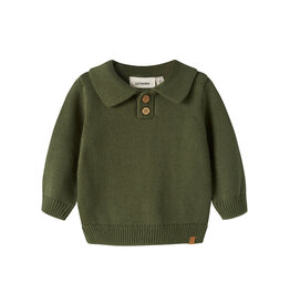 Lil' Atelier Olo Knit Polo Baby Cypress
