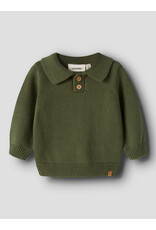Lil' Atelier Olo Knit Polo Baby Cypress