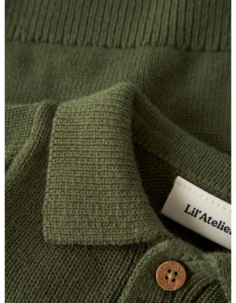 Lil' Atelier Olo Knit Polo Baby Cypress