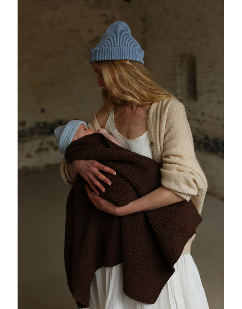 Hvid Blanket Kiki Dark Brown