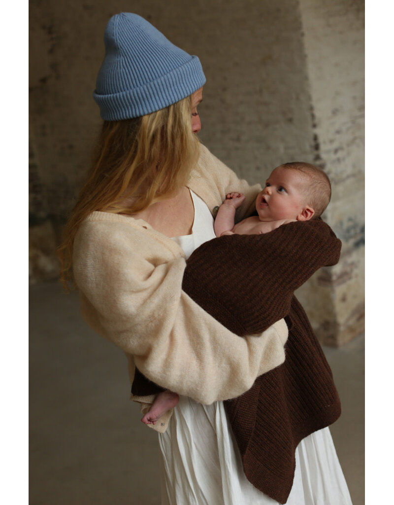 Hvid Blanket Kiki Dark Brown