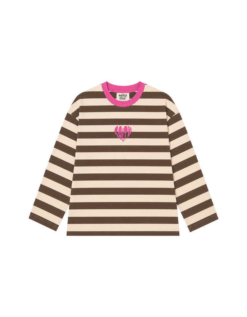 Salty Stitch Skater Tee Stripes Beige/Brown