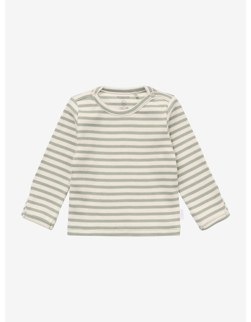 noppies Tee LS stripe Iceberg Green