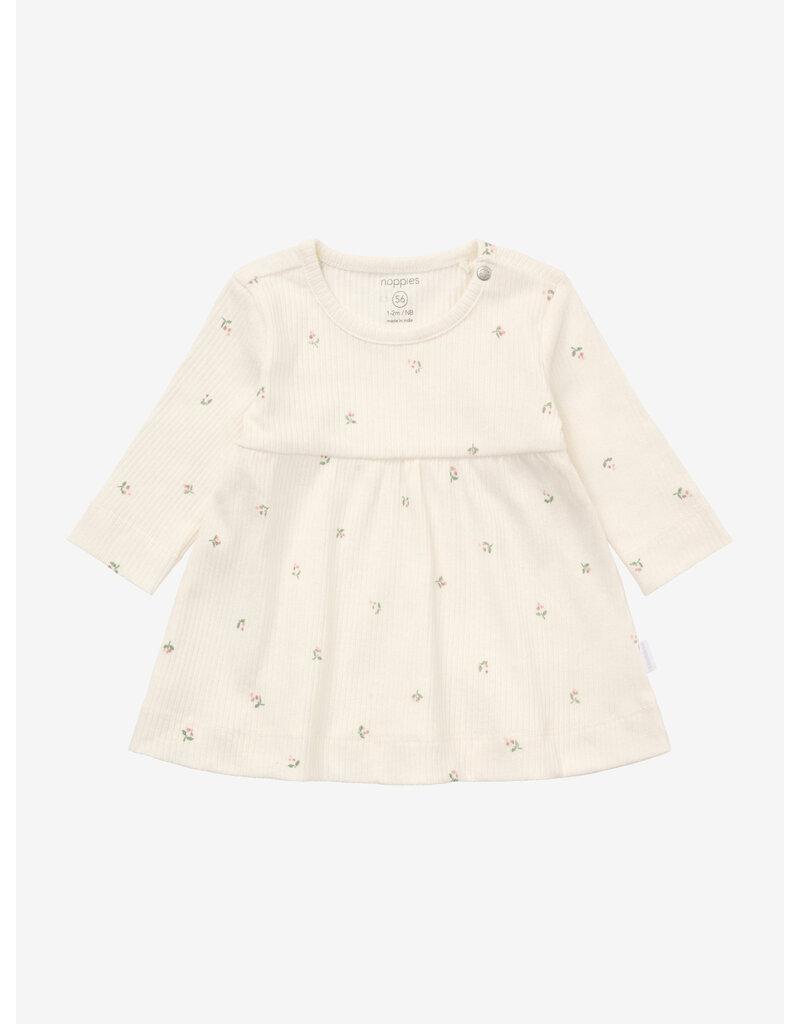 noppies Dress LS AOP Egret