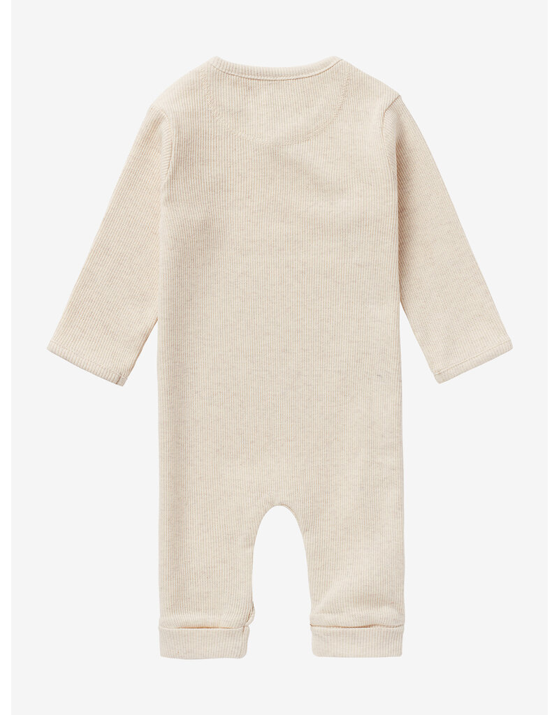 noppies U Playsuit LS Rib Nevis Oatmeal Melange