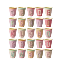 Rice Melamine Alfabet Beker Vintage Pink