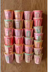 Rice Melamine Alfabet Beker Vintage Pink