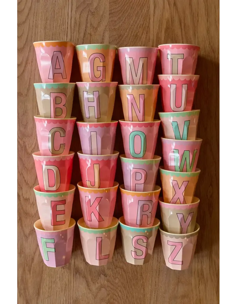 Rice Melamine Alfabet Beker Vintage Pink