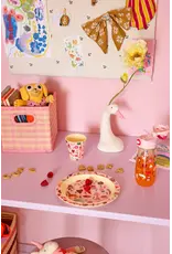 Rice Melamine Kids Lunch Plate with Pink ABC
