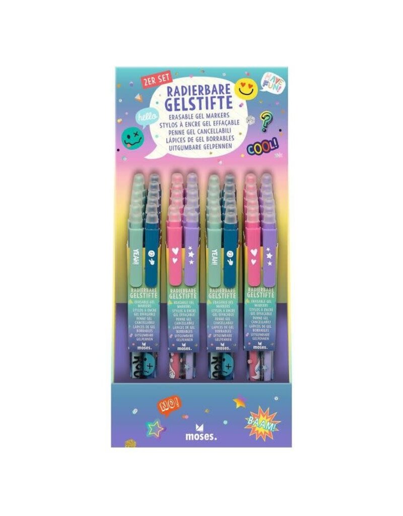 moses Happy Day set van 2 uitwisbare gelpennen