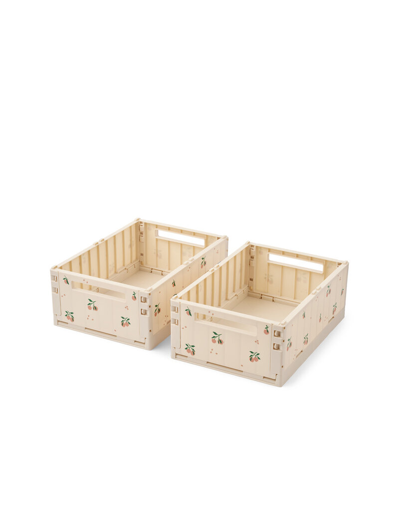 Liewood Weston Printed Storage Box M 2-pack Peach Sea Shell