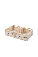 Liewood Weston Printed Storage Box M 2-pack Dino Roar Sandy