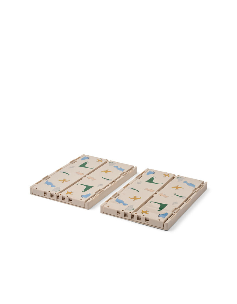 Liewood Weston Printed Storage Box M 2-pack Dino Roar Sandy