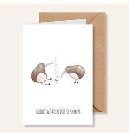 Juulz Illustrations & Design Gevouwen Kaart - Geboorte Kiwi