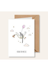 Juulz Illustrations & Design Gevouw Kaart - Zwaan Meisje