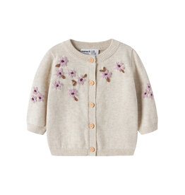 name it Rucca Knit Cardigan Peyote Melange