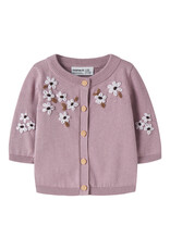 name it Rucca Knit Cardigan Mauve Shadows