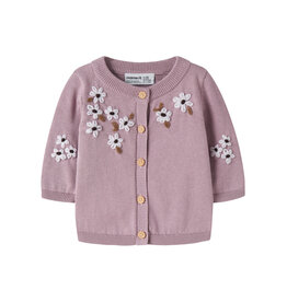 name it Rucca Knit Cardigan Mauve Shadows